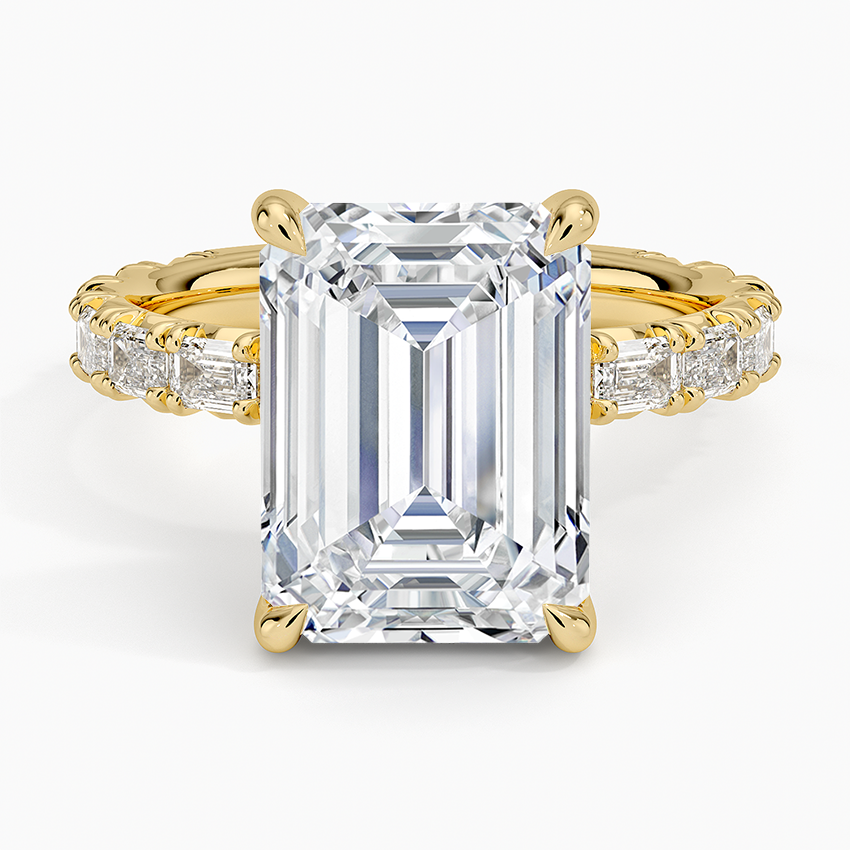 Nathalie Emerald-Cut Diamond Ring (3/4 ct. tw.) Yellow Gold 18k Emerald Engagement Ring
