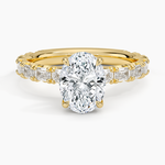 Nathalie Emerald-Cut Diamond Ring (3/4 ct. tw.) Yellow Gold 18k Oval Engagement Ring