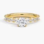 Nathalie Emerald-Cut Diamond Ring (3/4 ct. tw.) Yellow Gold 18k Round Engagement Ring