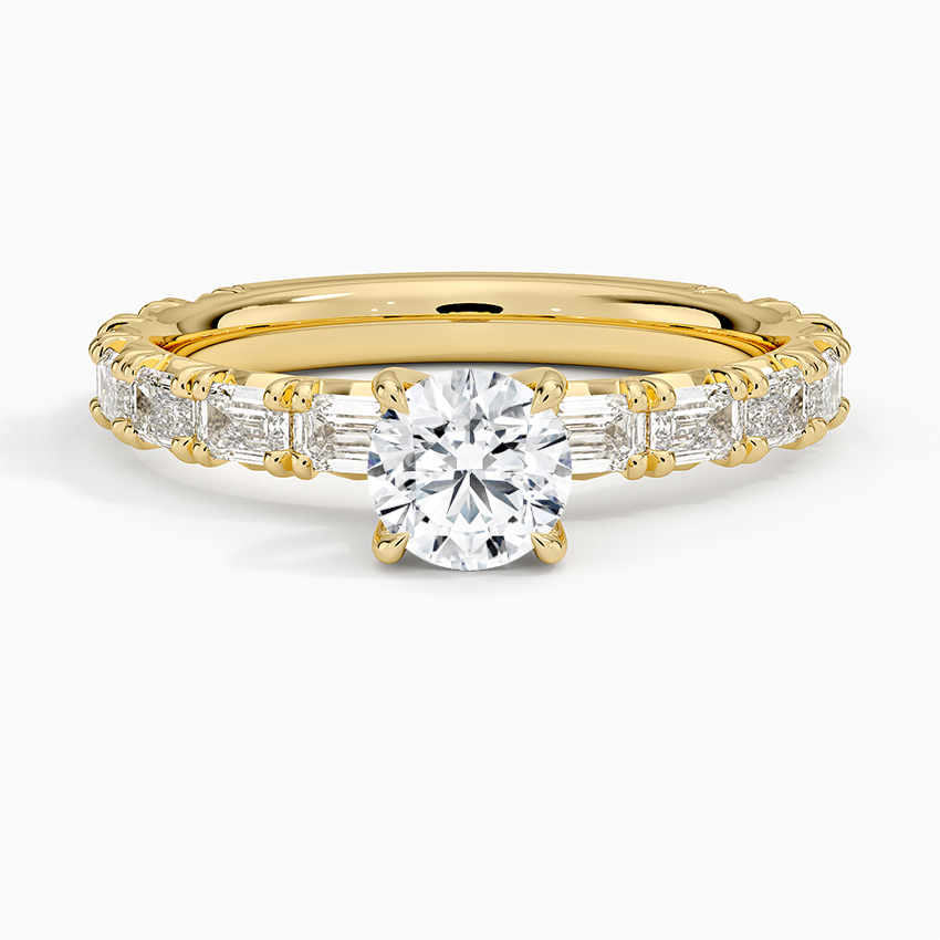 Nathalie Emerald-Cut Diamond Ring (3/4 ct. tw.) Yellow Gold 18k Round Engagement Ring
