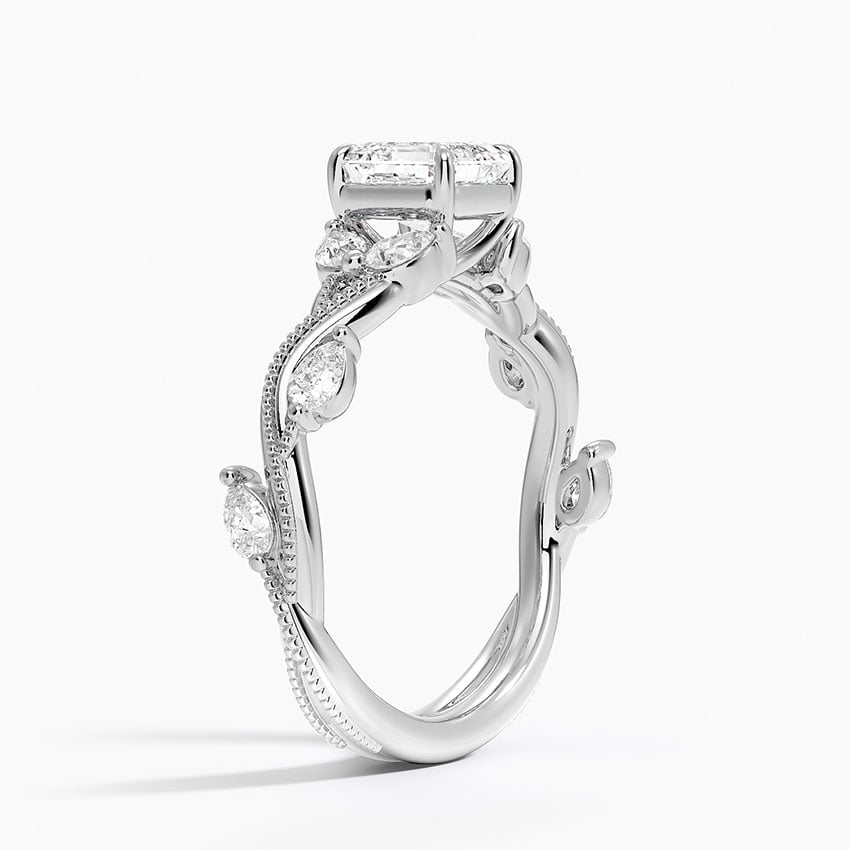 Vintage Secret Garden Diamond Ring (3/8 ct. tw.) Platinum Asscher Engagement Ring