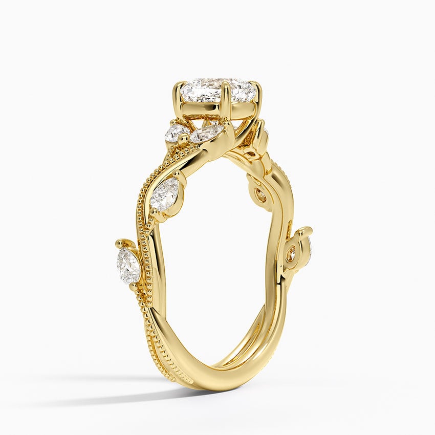 Vintage Secret Garden Diamond Ring (3/8 ct. tw.) Yellow Gold 18k Cushion Engagement Ring