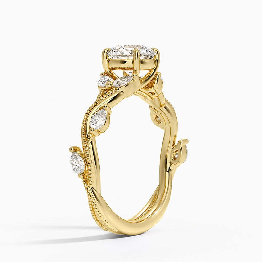 Vintage Secret Garden Diamond Ring (3/8 ct. tw.) Yellow Gold 18k Round Engagement Ring