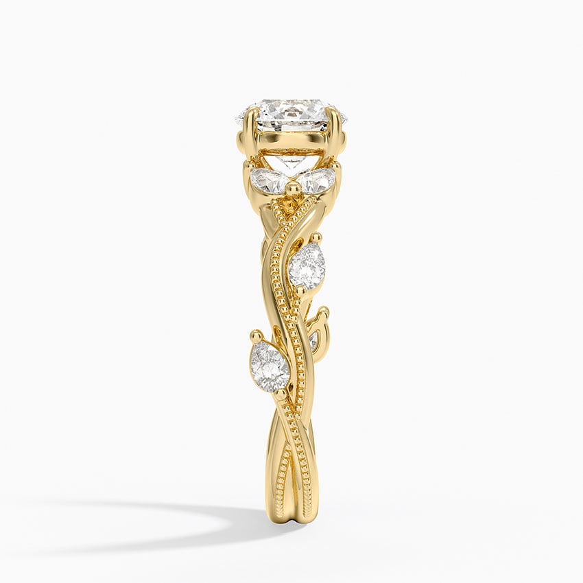 Vintage Secret Garden Diamond Ring (3/8 ct. tw.) Yellow Gold 18k Round Engagement Ring