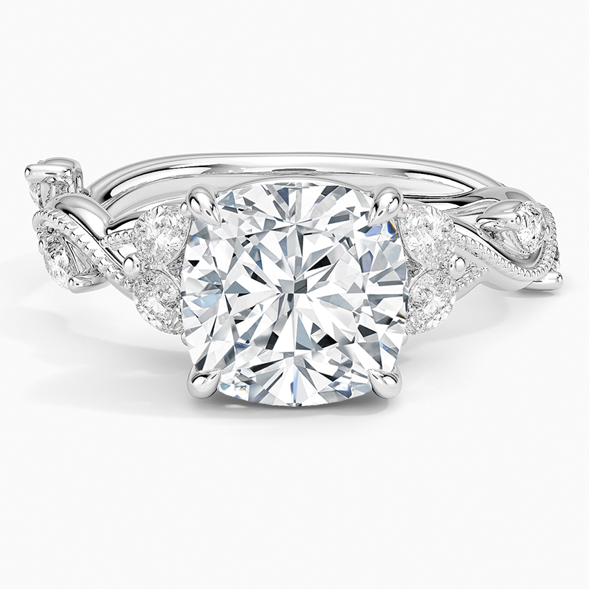 Vintage Secret Garden Diamond Ring (3/8 ct. tw.) Platinum Cushion Engagement Ring