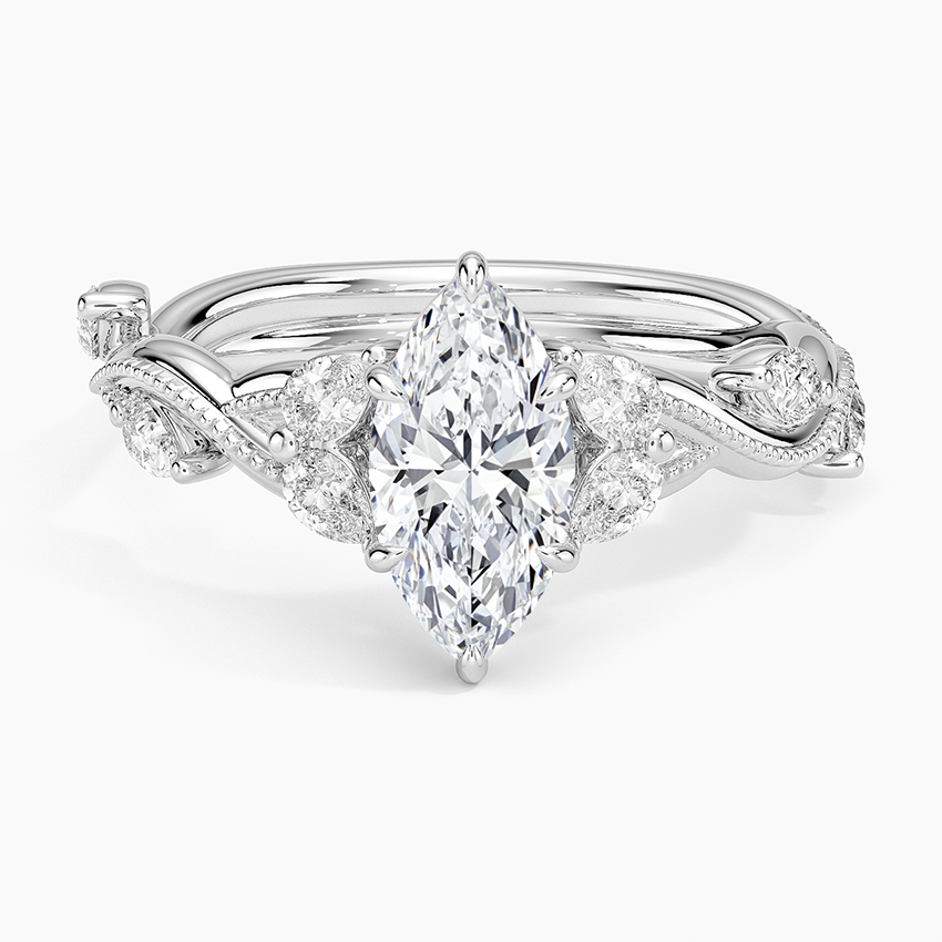 Vintage Secret Garden Diamond Ring (3/8 ct. tw.) Platinum Marquise Engagement Ring