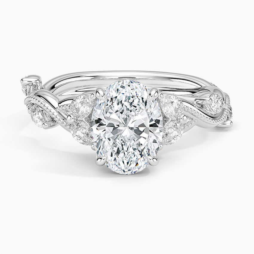 Vintage Secret Garden Diamond Ring (3/8 ct. tw.) Platinum Oval Engagement Ring