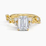 Vintage Secret Garden Diamond Ring (3/8 ct. tw.) Yellow Gold 18k Emerald Engagement Ring