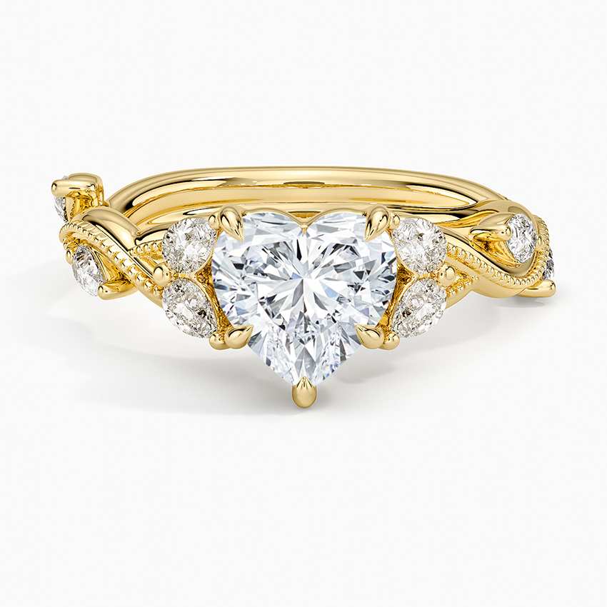 Vintage Secret Garden Diamond Ring (3/8 ct. tw.) Yellow Gold 18k Heart Engagement Ring