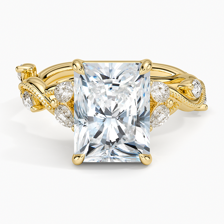 Vintage Secret Garden Diamond Ring (3/8 ct. tw.) Yellow Gold 18k Radiant Engagement Ring