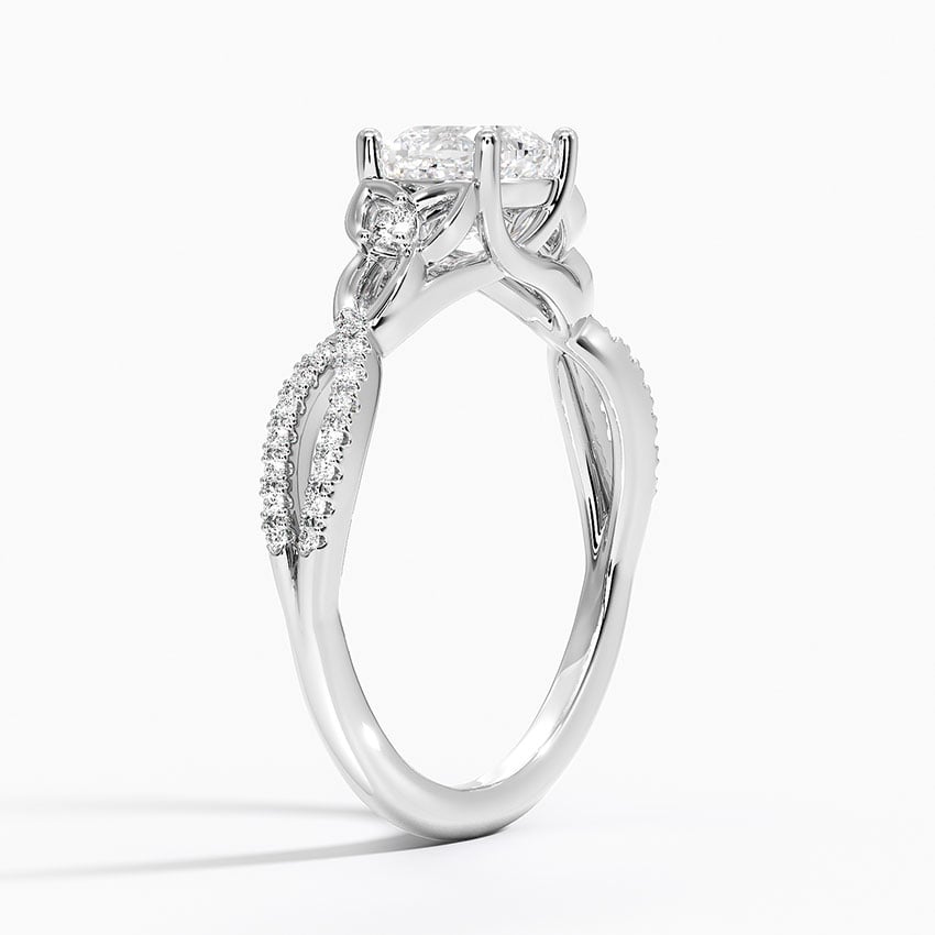 Luxe Celtic Love Knot Diamond Ring Platinum Cushion Engagement Ring