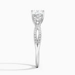 Luxe Celtic Love Knot Diamond Ring Platinum Cushion Engagement Ring
