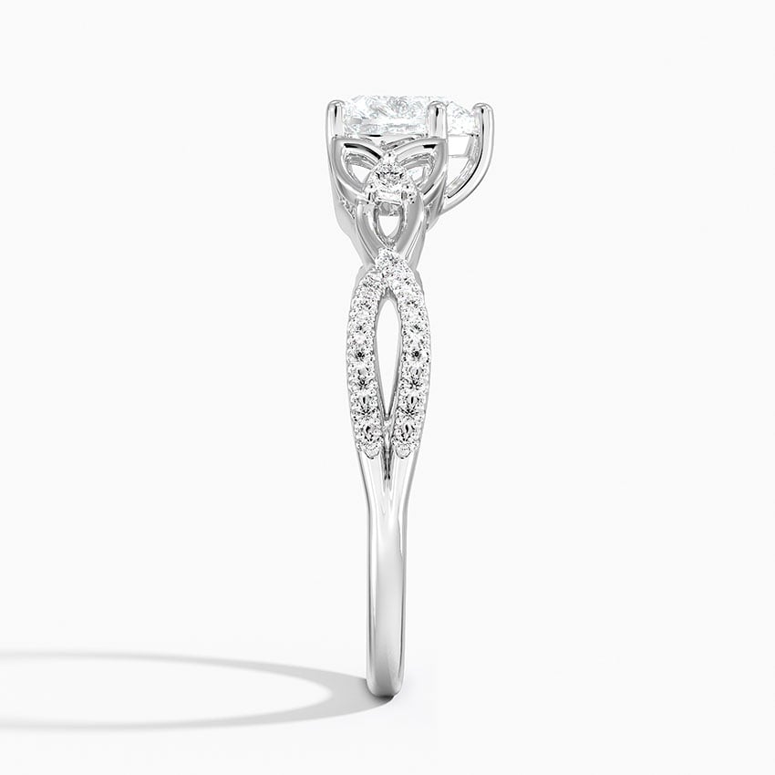 Luxe Celtic Love Knot Diamond Ring Platinum Heart Engagement Ring