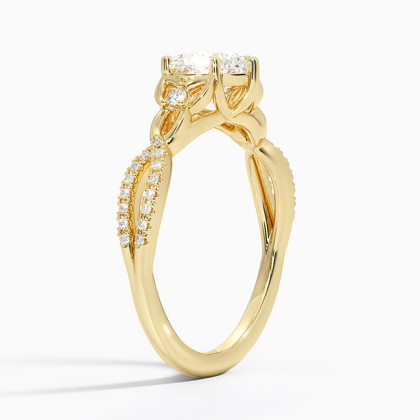 Luxe Celtic Love Knot Diamond Ring Yellow Gold 18k Heart Engagement Ring