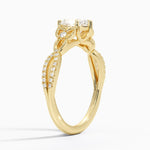 Luxe Celtic Love Knot Diamond Ring Yellow Gold 18k Heart Engagement Ring