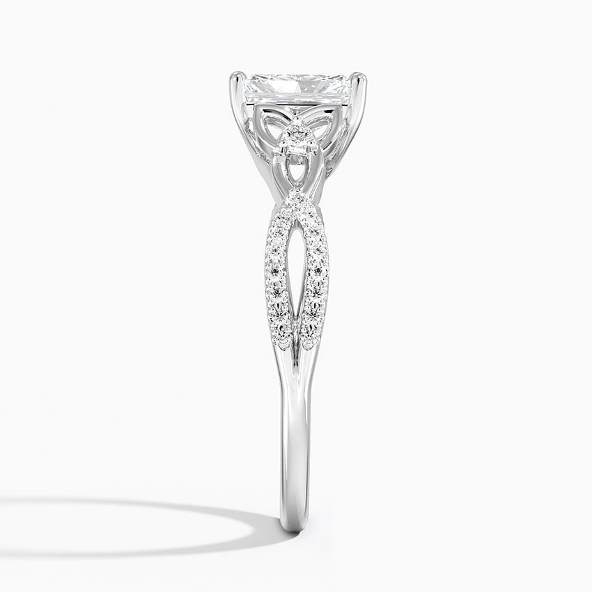 Luxe Celtic Love Knot Diamond Ring Platinum Radiant Engagement Ring