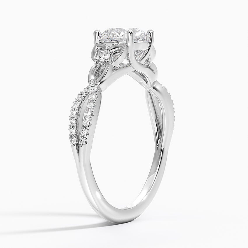 Luxe Celtic Love Knot Diamond Ring Platinum Round Engagement Ring