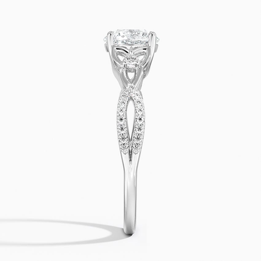 Luxe Celtic Love Knot Diamond Ring Platinum Round Engagement Ring