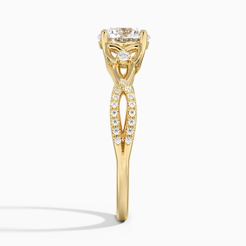 Luxe Celtic Love Knot Diamond Ring Yellow Gold 18k Round Engagement Ring