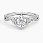 Luxe Celtic Love Knot Diamond Ring Platinum Marquise Engagement Ring