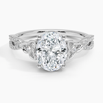 Luxe Celtic Love Knot Diamond Ring Platinum Oval Engagement Ring