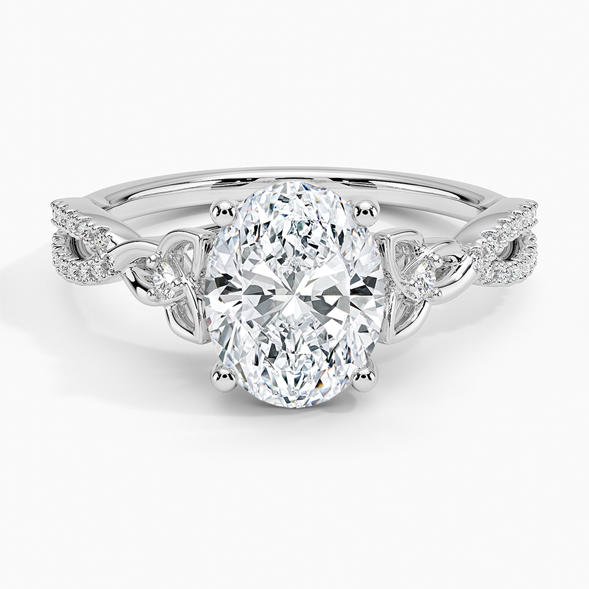 Luxe Celtic Love Knot Diamond Ring Platinum Oval Engagement Ring