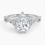 Luxe Celtic Love Knot Diamond Ring Platinum Pear Engagement Ring