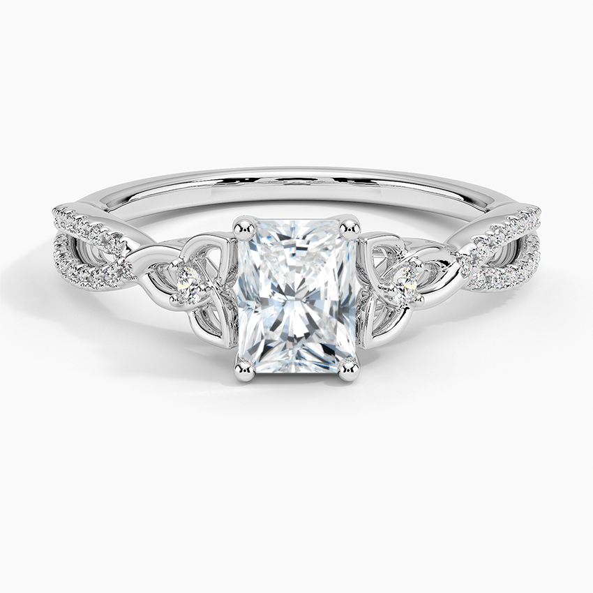 Luxe Celtic Love Knot Diamond Ring Platinum Radiant Engagement Ring