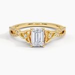 Luxe Celtic Love Knot Diamond Ring Yellow Gold 18k Emerald Engagement Ring