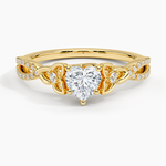 Luxe Celtic Love Knot Diamond Ring Yellow Gold 18k Heart Engagement Ring