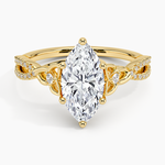 Luxe Celtic Love Knot Diamond Ring Yellow Gold 18k Marquise Engagement Ring