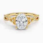 Luxe Celtic Love Knot Diamond Ring Yellow Gold 18k Oval Engagement Ring