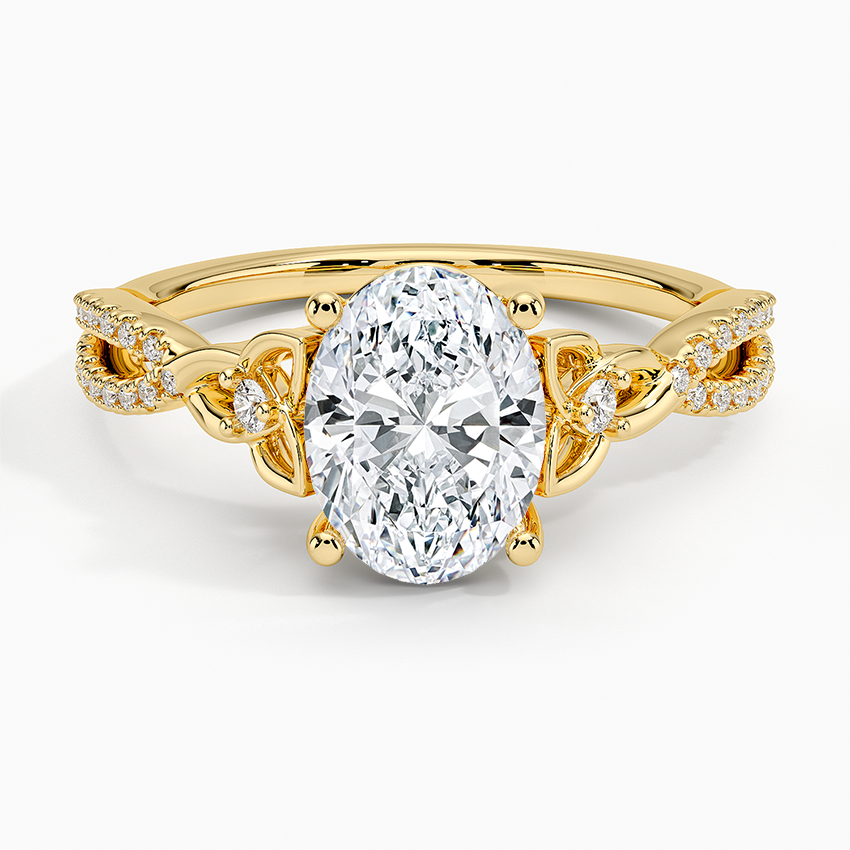 Luxe Celtic Love Knot Diamond Ring Yellow Gold 18k Oval Engagement Ring