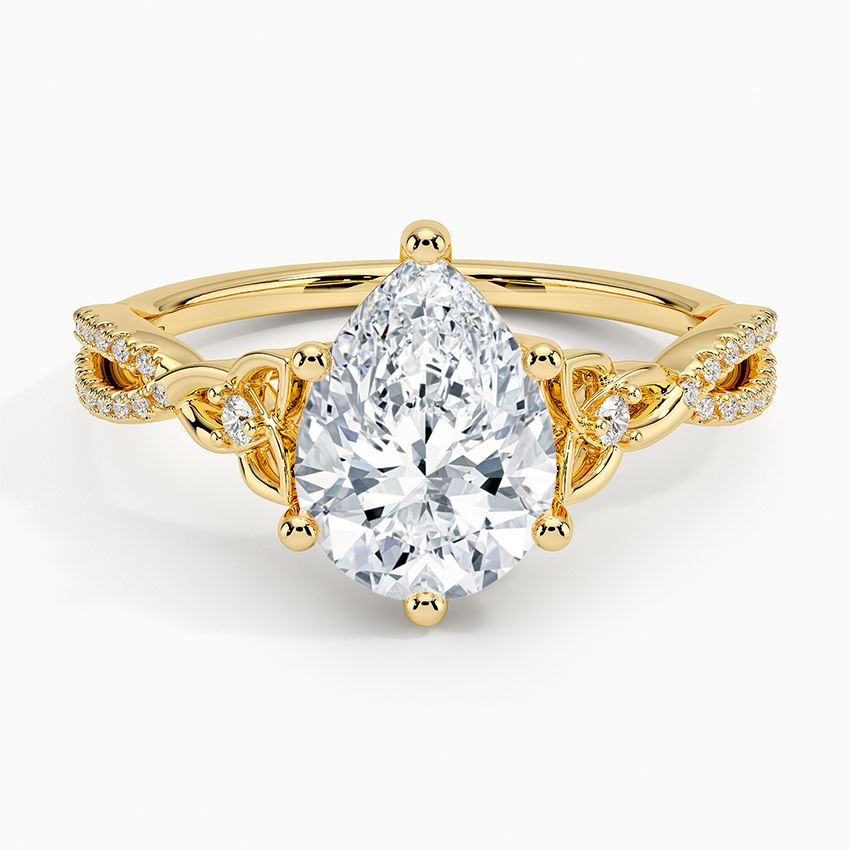 Luxe Celtic Love Knot Diamond Ring Yellow Gold 18k Pear Engagement Ring