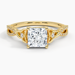 Luxe Celtic Love Knot Diamond Ring Yellow Gold 18k Princess Engagement Ring