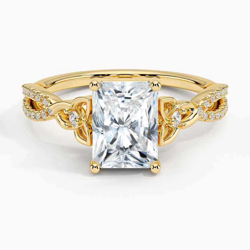 Luxe Celtic Love Knot Diamond Ring Yellow Gold 18k Radiant Engagement Ring