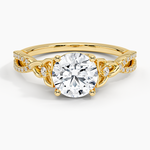 Luxe Celtic Love Knot Diamond Ring Yellow Gold 18k Round Engagement Ring