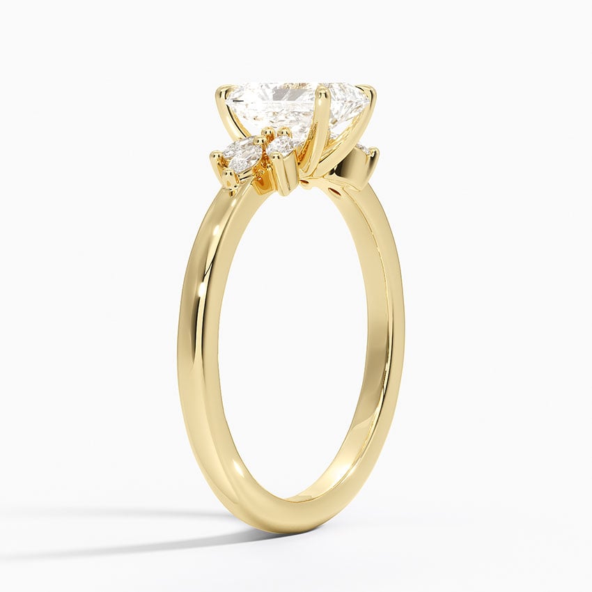 Stella Diamond Ring Yellow Gold 18k Radiant Engagement Ring