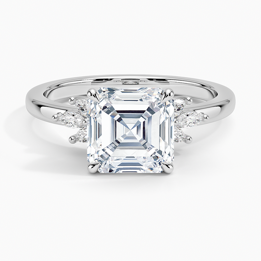 Stella Diamond Ring Platinum Asscher Engagement Ring