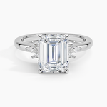 Stella Diamond Ring Platinum Emerald Engagement Ring