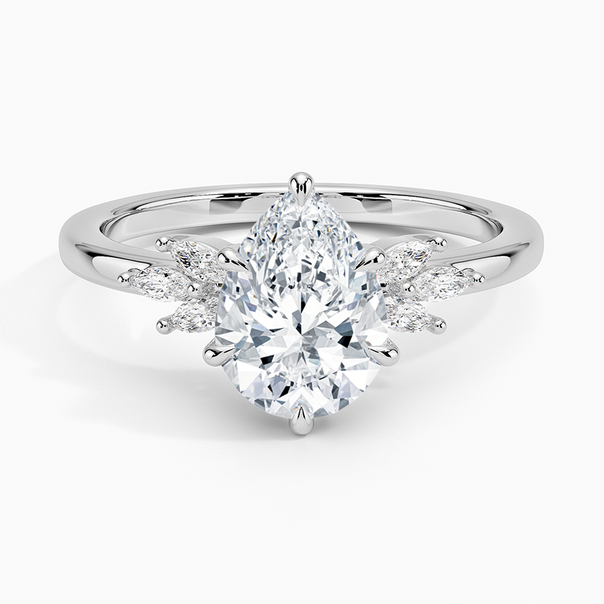 Stella Diamond Ring Platinum Pear Engagement Ring