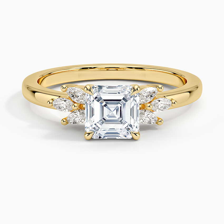 Stella Diamond Ring Yellow Gold 18k Asscher Engagement Ring
