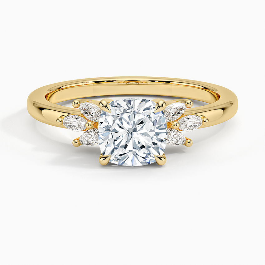 Stella Diamond Ring Yellow Gold 18k Cushion Engagement Ring