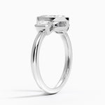 Rhiannon Bezel Three Stone Diamond Ring Platinum Marquise Engagement Ring