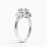 Rhiannon Bezel Three Stone Diamond Ring Platinum Round Engagement Ring