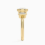 Rhiannon Bezel Three Stone Diamond Ring Yellow Gold 18k Round Engagement Ring