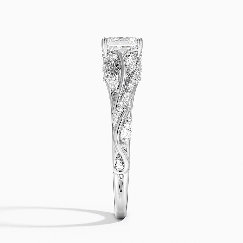 Begonia Vine Diamond Ring (1/2 ct. tw.) Platinum Asscher Engagement Ring