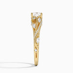 Begonia Vine Diamond Ring (1/2 ct. tw.) Yellow Gold 18k Cushion Engagement Ring