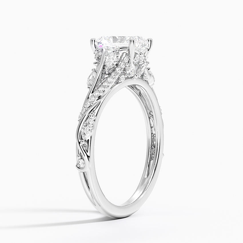 Begonia Vine Diamond Ring (1/2 ct. tw.) Platinum Radiant Engagement Ring