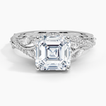 Begonia Vine Diamond Ring (1/2 ct. tw.) Platinum Asscher Engagement Ring